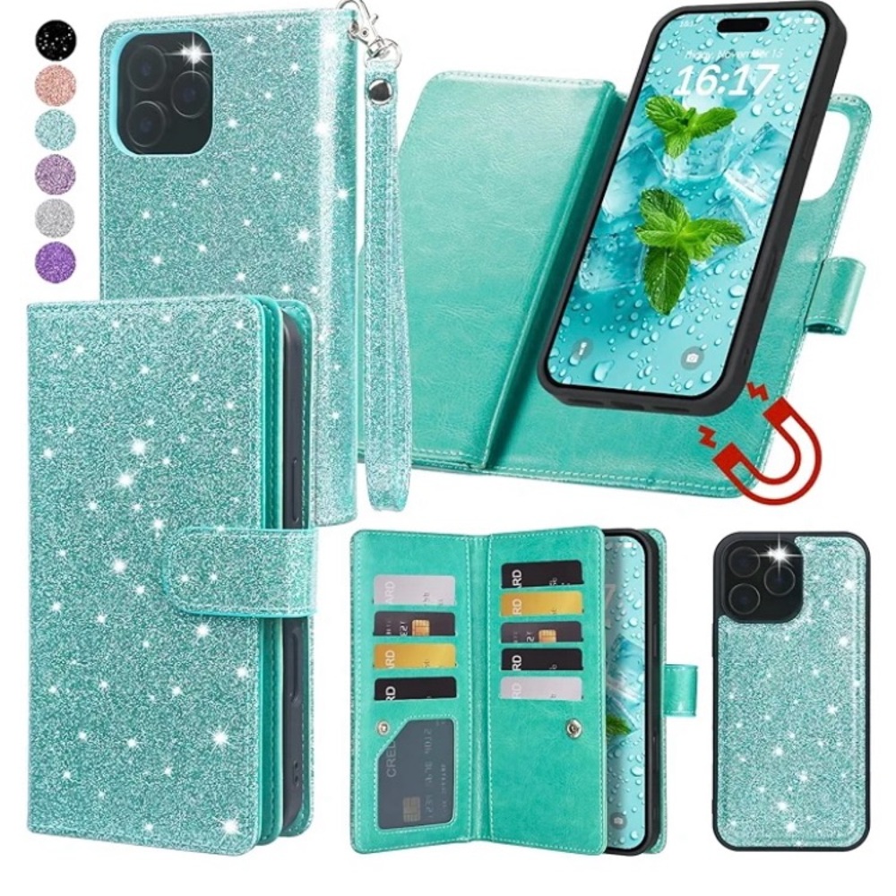 Glitter Wallet Phone Case For Google Pixel 7A
